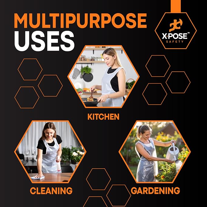 Xpose Safety 1000 White Plastic Disposable Aprons - Image 2