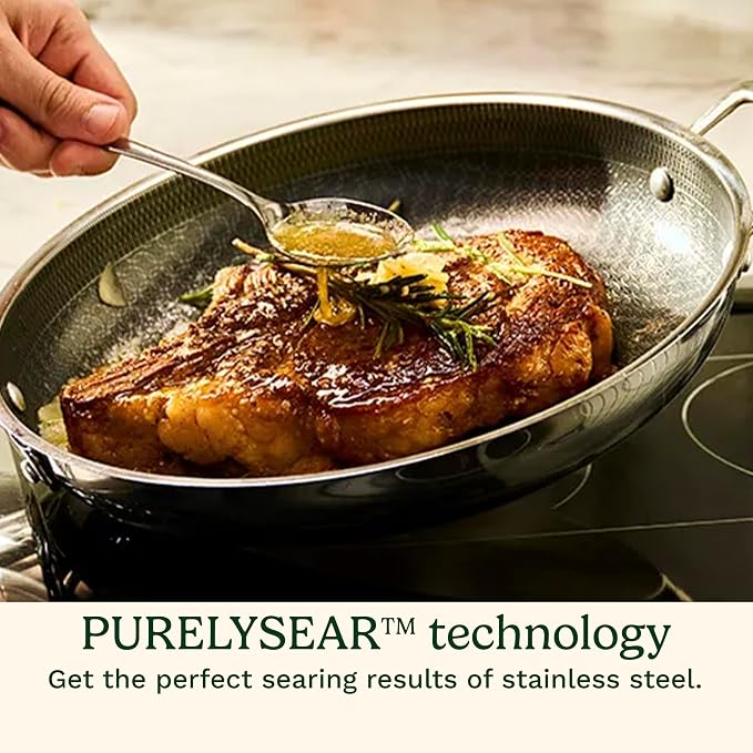 Cuisinart FusionPlus Hybrid Stainless Steel Cookware, 10.25-Inch Deep Fry Pan - Image 3