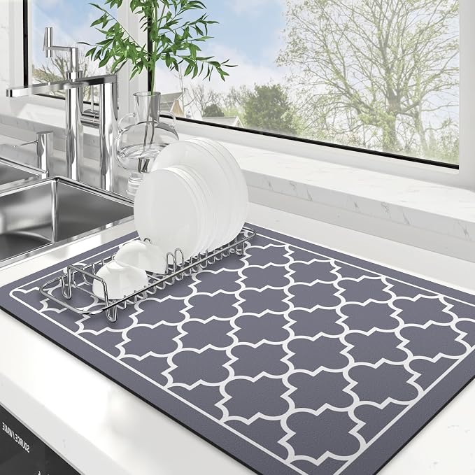 WISELIFE Dish Drying Mat Super Absorbent Drying Mat Large Dish Drying Mats by WiseLife