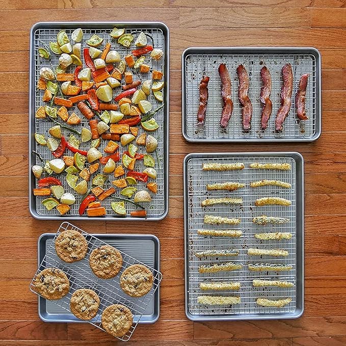 USA Pan Jelly Roll Baking Pan and Bakeable Cooling Rack, Nonstick Commercial - Image 6