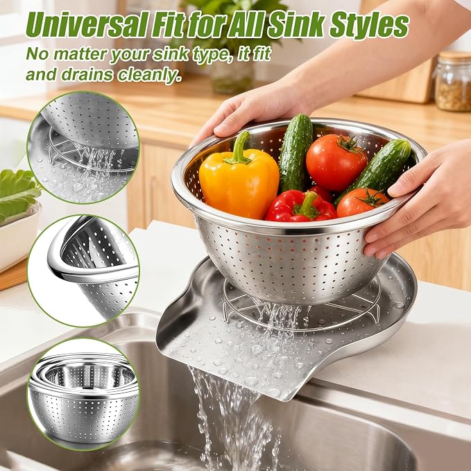 Palksky Stainless Steel Colander Set - Image 4
