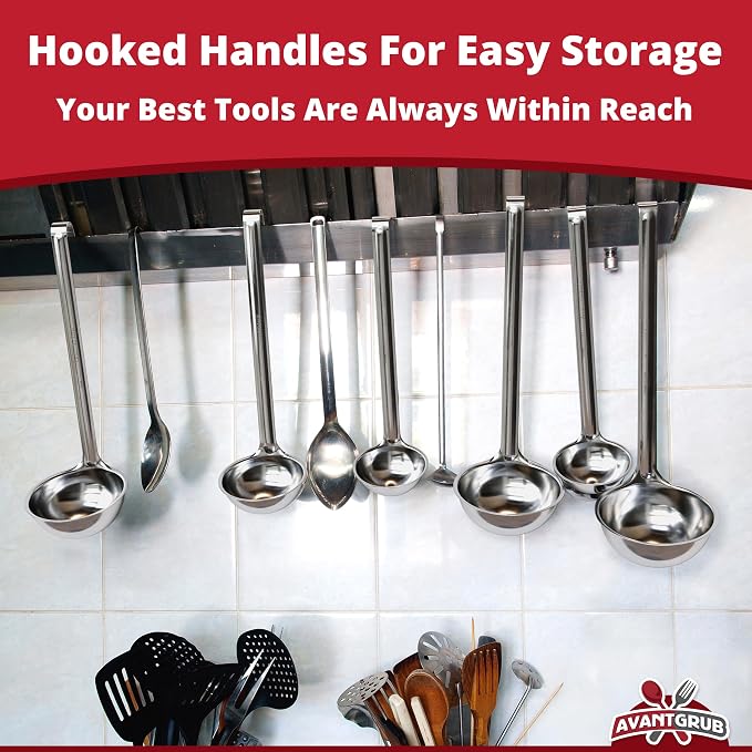 Super Sturdy, Ergonomic 1 Oz. Soup Ladle 1 Pk. Stainless Steel Ladles - Image 7