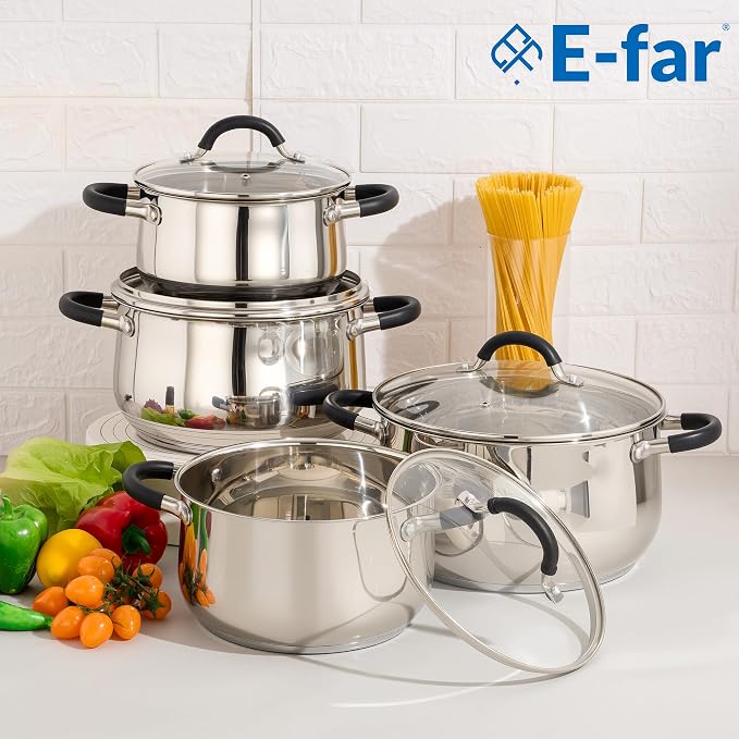 E-far Stainless Steel Stock Pot, 8 Quart Large Cooking Pot - Image 7
