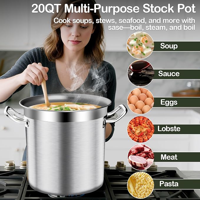 Stock Pot-20QT Stainless Steel Stockpot - Image 2