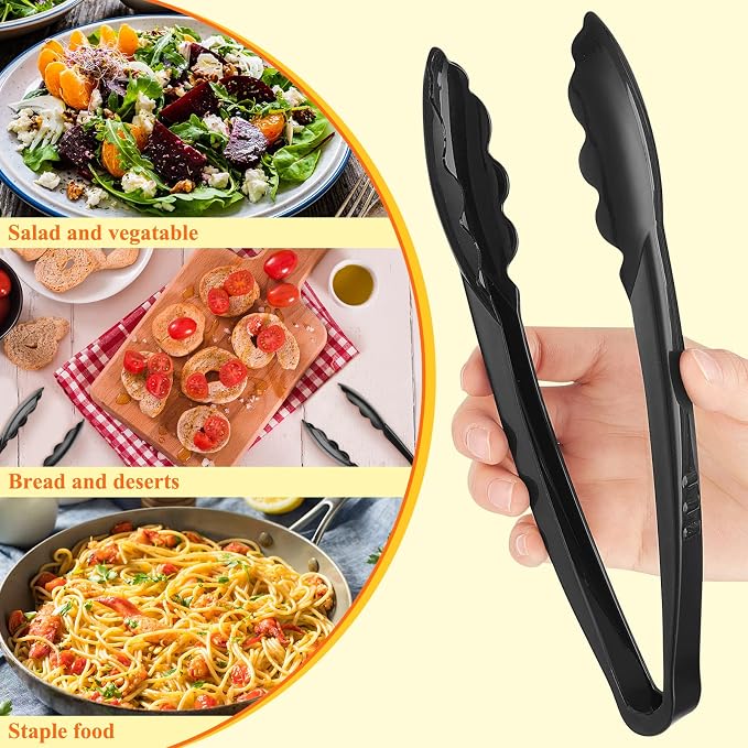 Tessco for you 25 Pcs Plastic Tongs for Serving Bulk, 9 Inch Plastic Disposable - Image 4