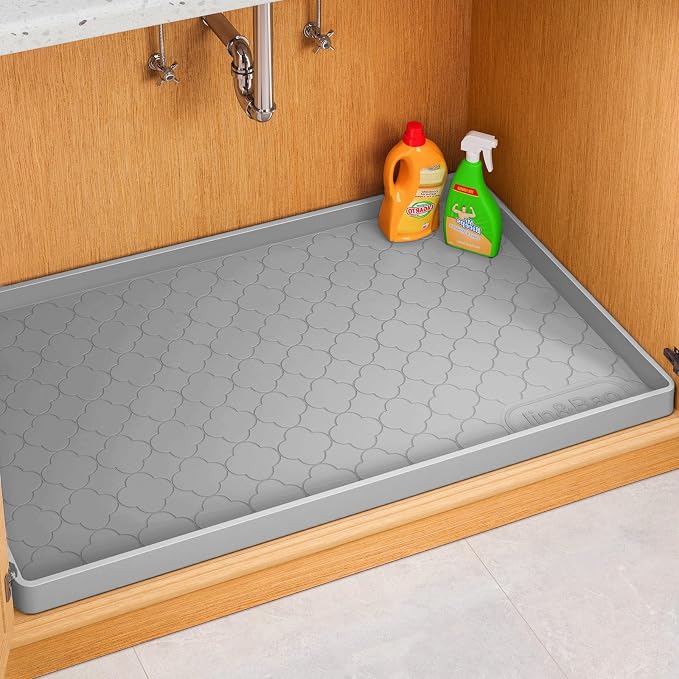 Jin&Bao Waterproof Under Sink Mat 31" x 19", Thick Silicone Mat Cabinet by Jin%26Bao