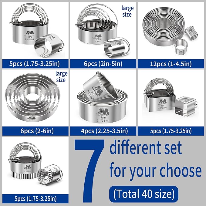 Biscuit Cutter Set for baking 2inch 2.5inch 3inch 3.5inch 4inch 5inch large - Image 6