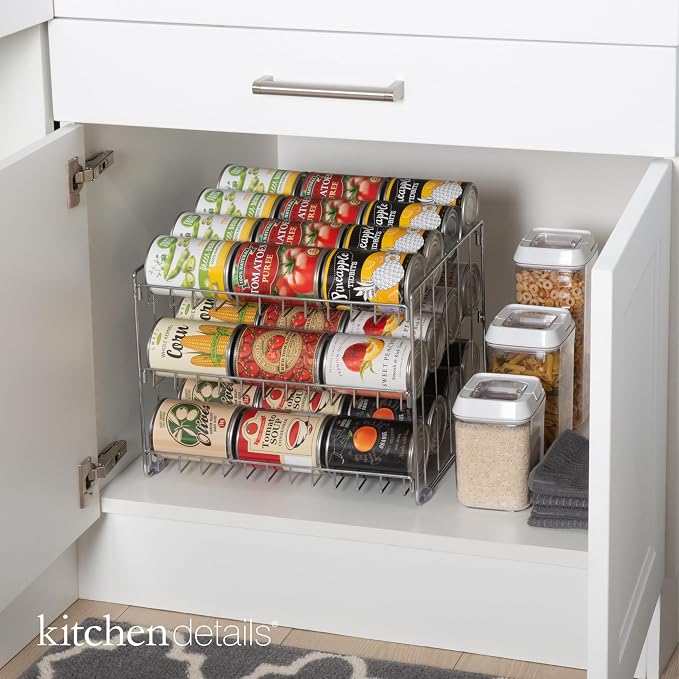 Kitchen Details 3 Tier Can Organizer | Chrome Steel Canned Food Storage Rack | - Image 4