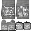 Sratte 6 Pcs Kitchen Decor Accessories Set Farmhouse Towels Pot Holders Oven by Sratte