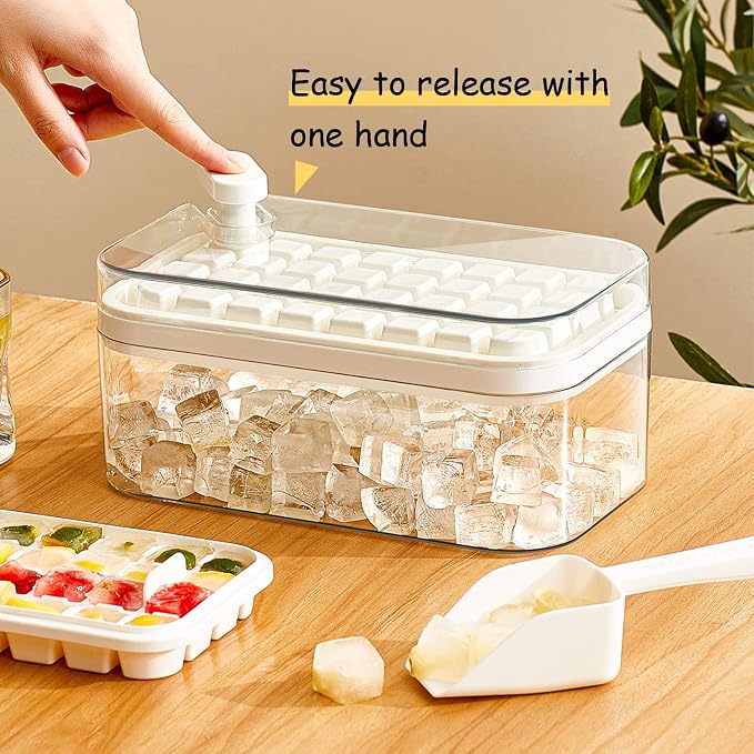 Ice Cube Tray with Lid and Bin, 2 Pack - Image 4
