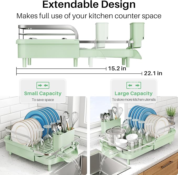 SNTD Dish Drying Rack, Expandable Dish Rack - Image 3