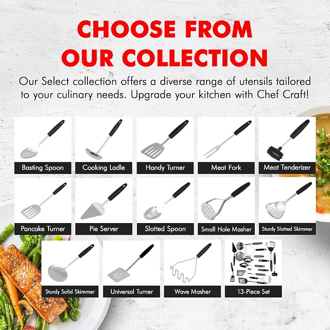 Chef Craft Select Sturdy Masher, 11 inch, Stainless Steel - Image 7