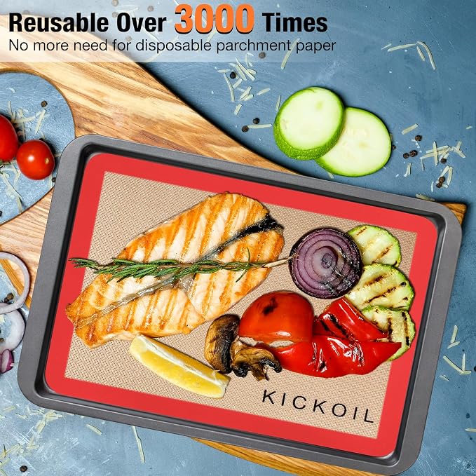 Small Silicone Baking Mats Quarter Sheet Non Stick Reusable Silicone Oven Liners - Image 5