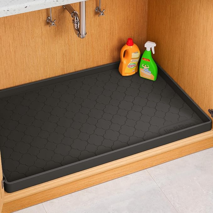 Jin&Bao Waterproof Under Sink Mat 31" x 19", Thick Silicone Mat Cabinet by Jin%26Bao