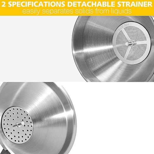 Anaeat 3 Pack Stainless Steel Kitchen Funnel Set - Image 5