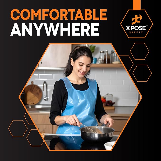 Xpose Safety 100 Blue Plastic Disposable Aprons - Image 6