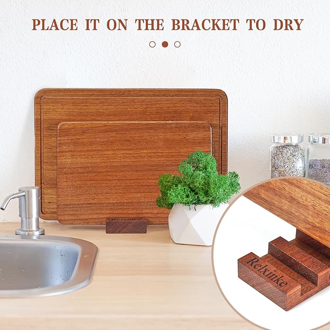 Solid Teak Wood Cutting Board One Piece Non Glued Extra Large Thick Crack - Image 6