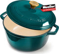 MUELLER HOME 7.5 QT Enameled Cast Iron Dutch Oven, Heavy-Duty Casserole Dish by MUELLERHOME