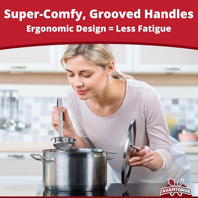 Super Sturdy, Ergonomic 2 Oz. Soup Ladle 1 Pk. Stainless Steel Ladles - Image 5