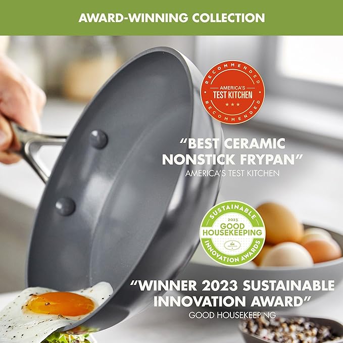 GreenPan Valencia Pro Hard Anodized Healthy Ceramic Nonstick 8" and 10" Frying - Image 2