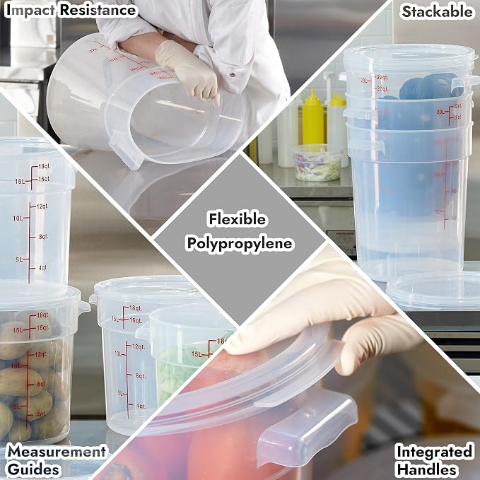 CURTA 22 Quart Translucent Round Food Storage Container - Image 9
