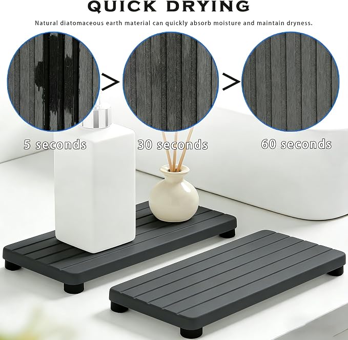 2PCS Stone Drying Tray, Water Absorbing Stone Tray - Image 2