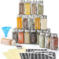 AOZITA 24 Pcs Glass Spice Jars - 4oz Empty Square Spice Bottles Containers by AOZITA