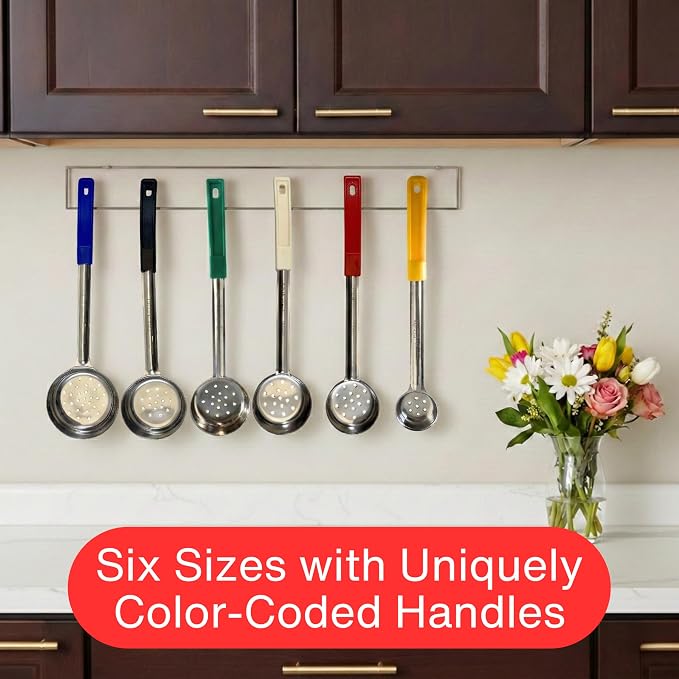 6 Ounce Slotted Stainless Steel Portion Control Ladle Spoon - Image 5