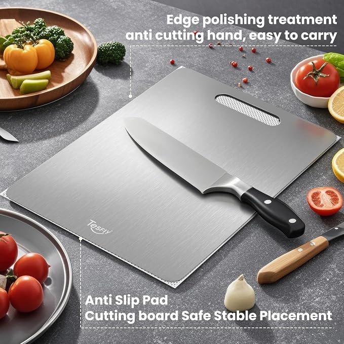 2 Pack Titanium Cutting Board -100% Pure Titanium Cutting Boards - Image 5