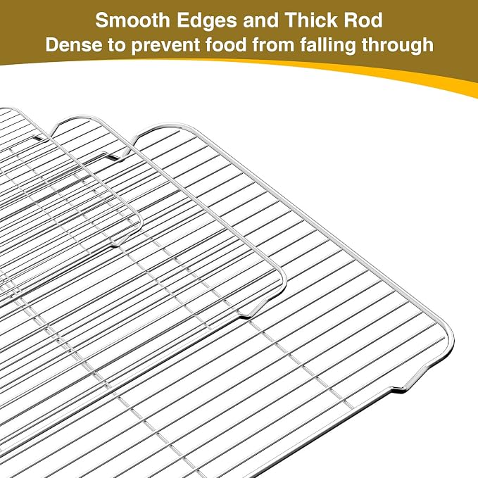 Wildone Baking Sheet with Rack Set, Stainless Steel Baking Pan Cookie Sheet - Image 3