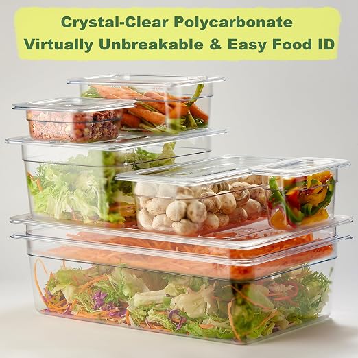 CURTA 4-Pack Full Size 6" Deep NSF Polycarbonate Food Pans - Image 8