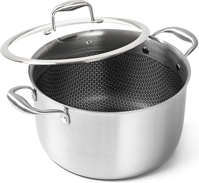 MICHELANGELO Tri-ply Stainless Steel Stock Pot, 8-Quart Stockpot by Michelangelo