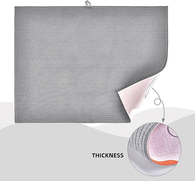 Flamingo Flowers Dish Drying Mat 18x24 Inch, Microfiber Absorbent Fast Dry Mat - Image 4