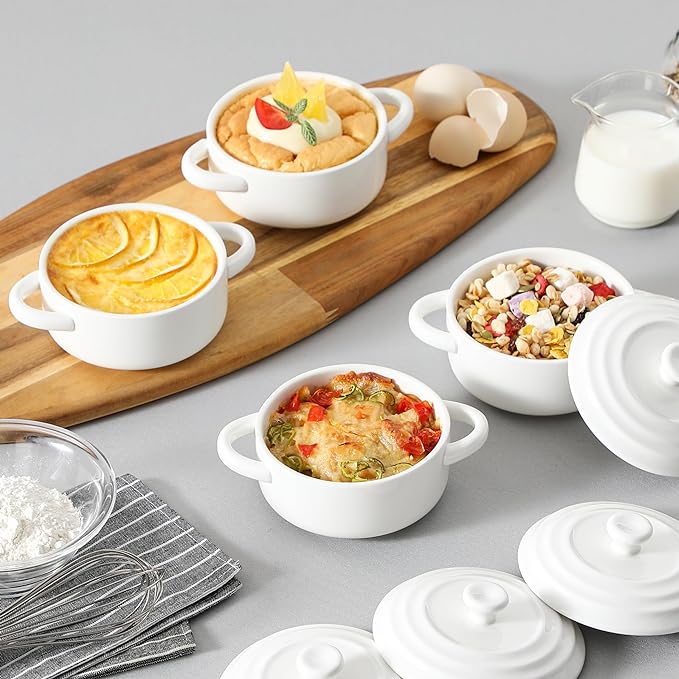 MALACASA Mini Cocotte Set - 14 OZ Small Casserole Dishes - Image 6