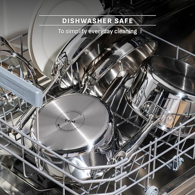 T-Fal Pro Tri-Ply Stainless Steel Cookware Set, 3-Piece Induction Cookware - Image 7
